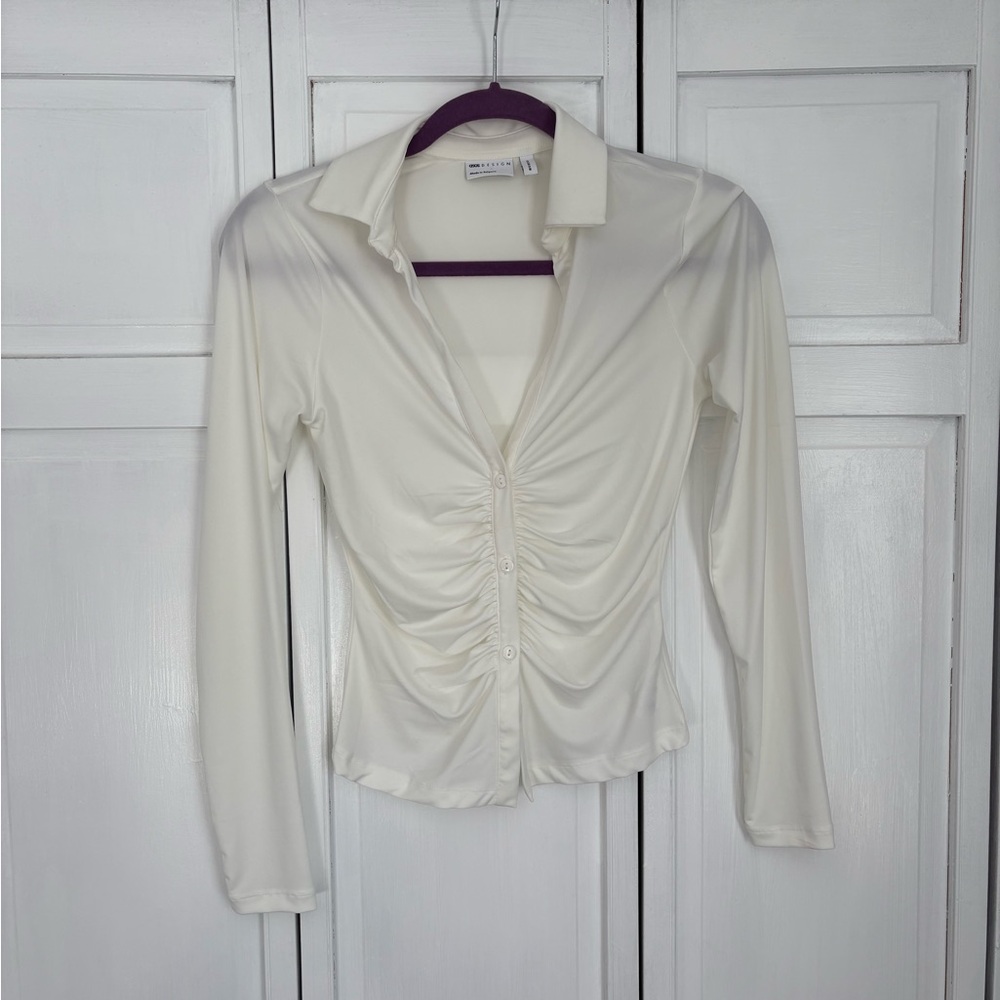 ASOS Cream Ruched Women's Top